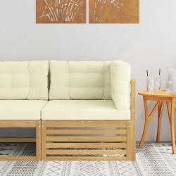 Canap&eacute; d'angle ext&eacute;rieur Bois d'Acacia Massif Blanc