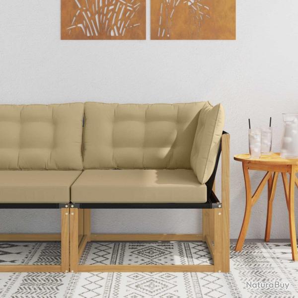 Canap� d'angle ext�rieur Bois d'acacia massif et Textil�ne
