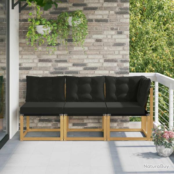 Canap� d'ext�rieur milieu et coin avec coussin 3 Pi�ce Blanc