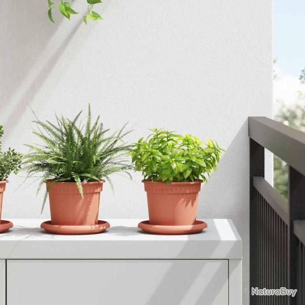 Pots de plantes 6 pcs Rouge brique � 12,5 x 10 cm Plastique