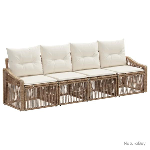 Ensemble de canap� de jardin 4 pcs Beige polyrotin