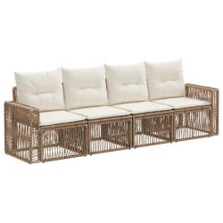 Ensemble de canap&eacute; de jardin 4 pcs Beige et blanc cr&egrave;me