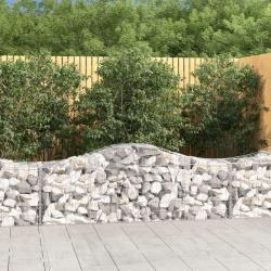 Paniers &agrave; gabions arqu&eacute;s 9 pcs 200x50x60/80 cm Fer galvanis&eacute;