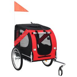 Remorque de v&eacute;lo pour animaux de compagnie rouge et noir