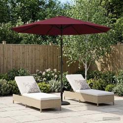 Parasol de jardin 230 x 230 cm Polyester Rectangulaire Bordeaux