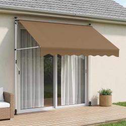 Auvent r&eacute;tractable manuel Beige 350 cm