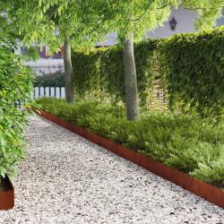 Bordure de Pelouse 10 pcs 103 x 20 cm Acier Rouill&eacute;