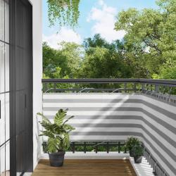 &Eacute;cran de balcon Gris clair et blanc 75 x 600 cm