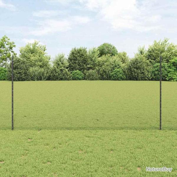 Cl�ture hexagonale avec poteau 10 x 1,2 m Gris Maille