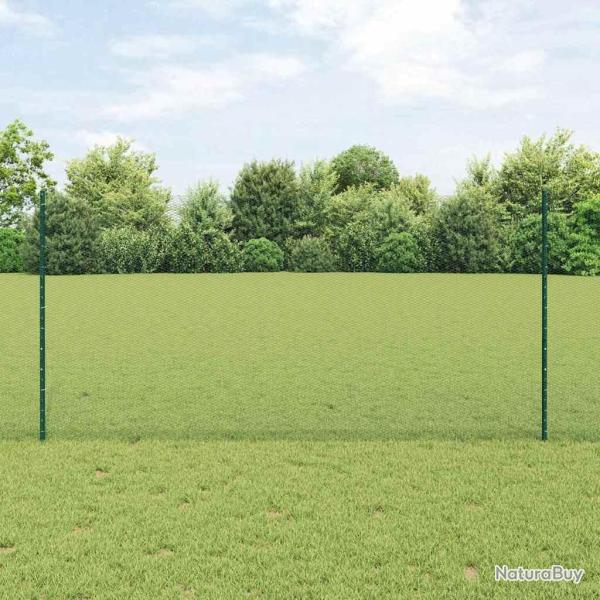 Cl�ture hexagonale avec poteau 25 x 1,2 m Vert Maille