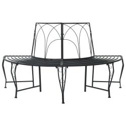 Banc d'Arbre 4-Nombre de places 160 x 80 x 89 cm Acier Noir
