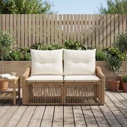 Canap&eacute; de jardin 2-Nombre de places Beige polyrotin