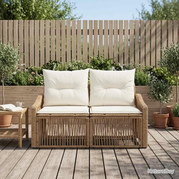 Canap� de jardin 2-Nombre de places Beige polyrotin