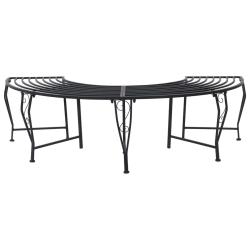 Banc d'Arbre 4-Nombre de places 160 x 80 x 44 cm Acier Noir