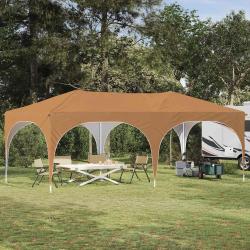 Tente de f&ecirc;te pop-up 575 x 288 x 245 cm Beige Tissu Oxford