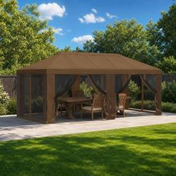 Housse de tonnelle avec murs lat&eacute;raux 6 x 3 m Taupe Polyester