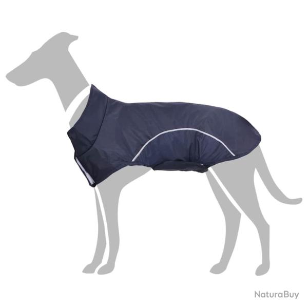 Imperm�able pour chien avec bandes r�fl�chissantes en polyester bleu marine taille M