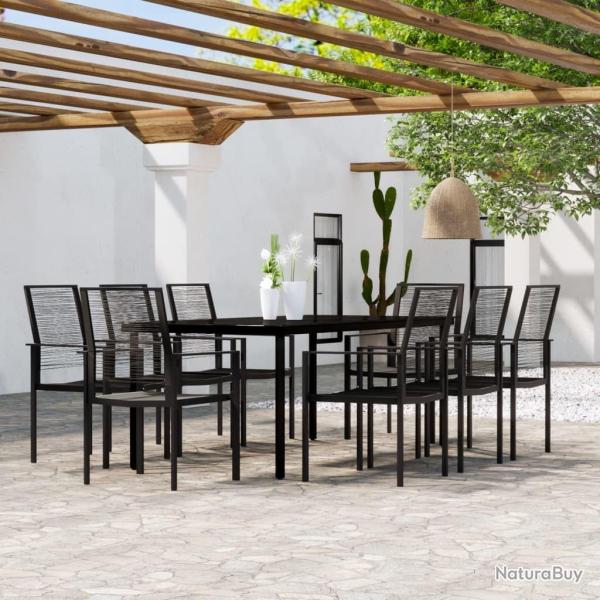 Ensemble � manger de jardin 9 pcs Noir