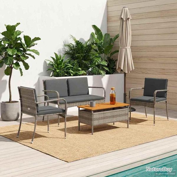 Ensemble de jardin avec coussin acier