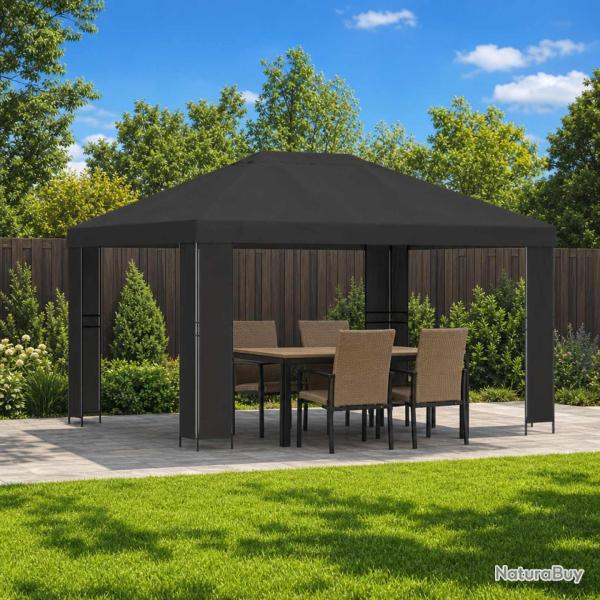 Pavillon 4 � 3 m Anthracite Polyester et Acier 190 gsm