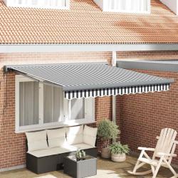 Auvent r&eacute;tractable anthracite/blanc 3x2,5 m tissu et aluminium