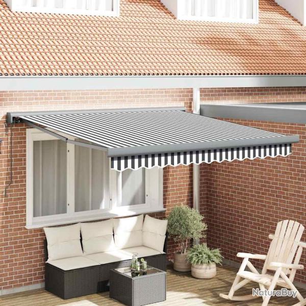 Auvent r�tractable anthracite/blanc 3x2,5 m tissu et aluminium