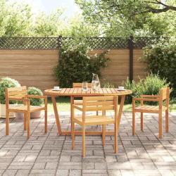 Table de jardin ovale 150 x 90 x 75 cm en bois d'acacia massif