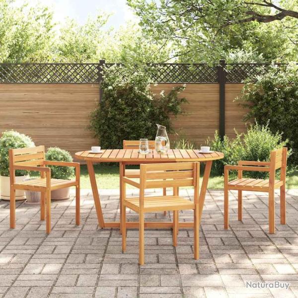 Table de jardin ovale 150 x 90 x 75 cm en bois d'acacia massif