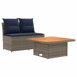 2 Pi&egrave;ce Canap&eacute; du milieu de jardin avec table relevable