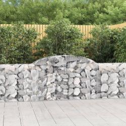 Paniers &agrave; gabions arqu&eacute;s 6 pcs 300x30x80/100 cm fer galvanis&eacute;