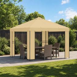 Pavillon 3 x 3 m Cr&egrave;me Polyester et Acier 190 gsm