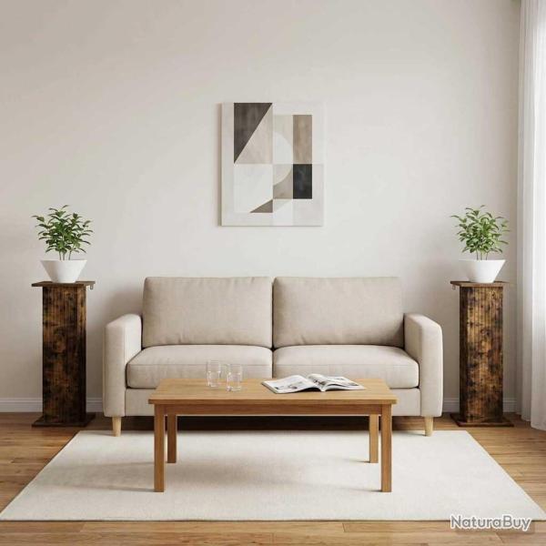 Support de Plante 2 pcs Ch�ne fum� 30,5 x 30 x 80,5 cm