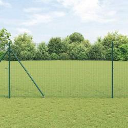 Cl&ocirc;ture en fil soud&eacute; avec pointes 50 x 1,4 m Vert Maille
