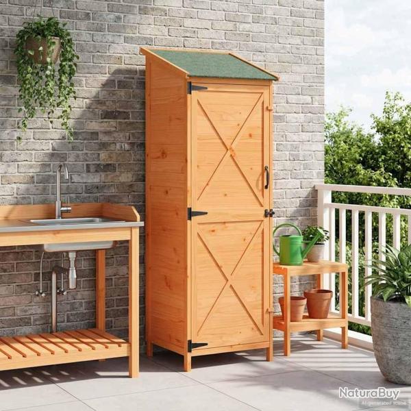 Abri de jardin Marron 59,5 x 56 x 176,5 cm Bois de Sapin Massif