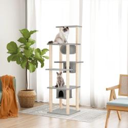 Arbre &agrave; chat avec griffoirs en sisal Gris clair 169 cm
