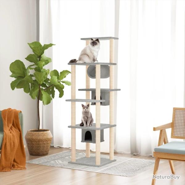 Arbre � chat avec griffoirs en sisal Gris clair 169 cm