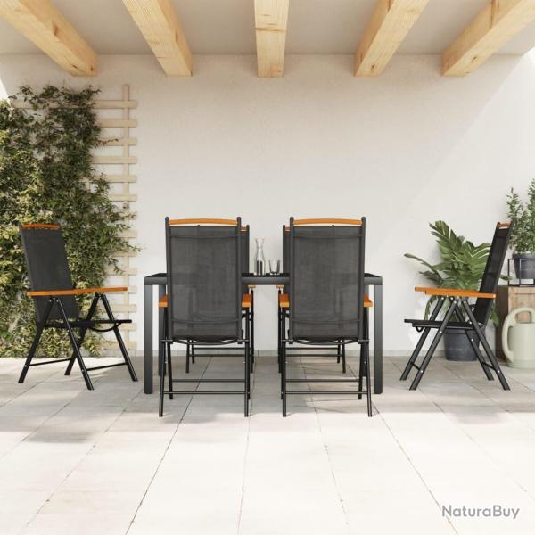 Ensemble � manger de jardin 7 pcs noir aluminium