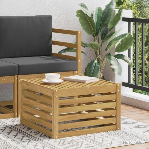 Table de jardin Bois d'Acacia Massif Blanc 59 x 59 x 37 cm