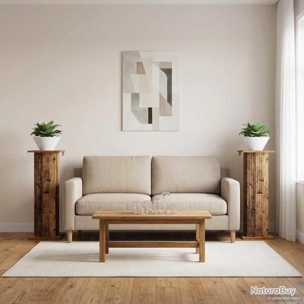 Support de Plante 2 pcs Bois ancien 30,5 x 30 x 80,5 cm