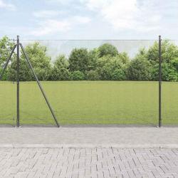 Cl&ocirc;ture en fil soud&eacute; avec base en b&eacute;ton 25 x 1,4 m Gris Maille