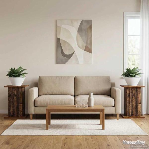 Support de Plante 2 pcs Bois ancien 30,5 x 30 x 43 cm