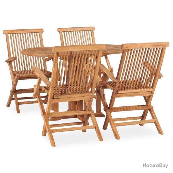 Ensemble � manger d'ext�rieur pliable 5 pcs Bois solide de teck