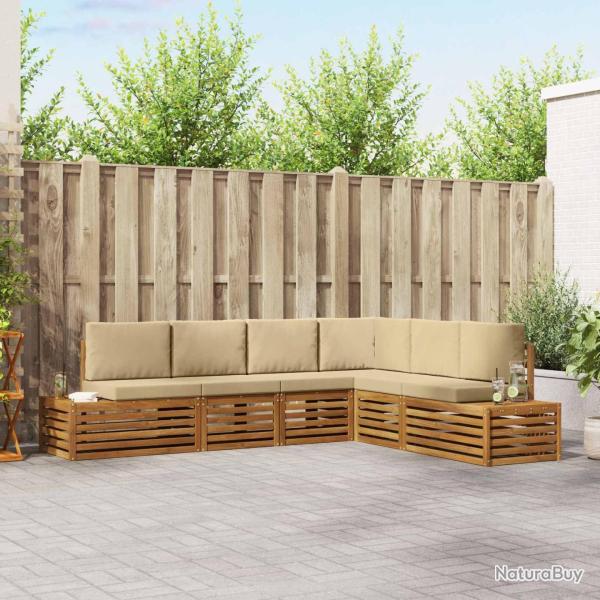 Ensemble de canap�s d'ext�rieur avec coussin Naturel et Beige