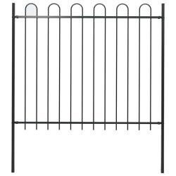 Cl&ocirc;ture de jardin BOXTEL avec arceau sup&eacute;rieur en acier 181 x 150 cm noir