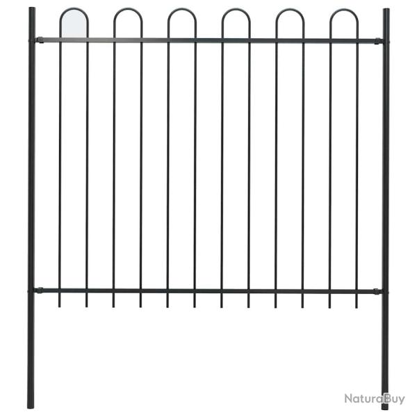 Cl�ture de jardin BOXTEL avec arceau sup�rieur en acier 181 x 150 cm noir