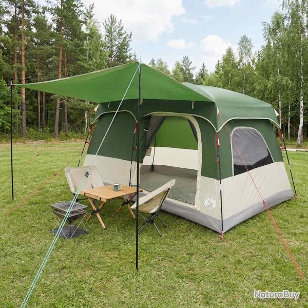 Tente familiale avec toit Vert 320 x 210 x 180 cm Polyester