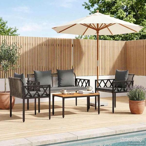 Ensemble de meubles d'ext�rieur 4 pcs Gris et Gris fonc�