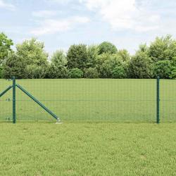 Cl&ocirc;ture en fil soud&eacute; avec pointes 10 x 0,4 m Vert Maille