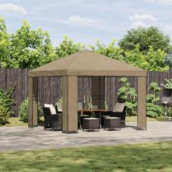 Pavillon 3 x 3 m Beige Polyester et Acier 190 gsm