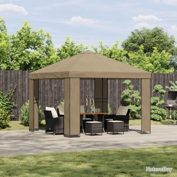 Pavillon 3 x 3 m Beige Polyester et Acier 190 gsm